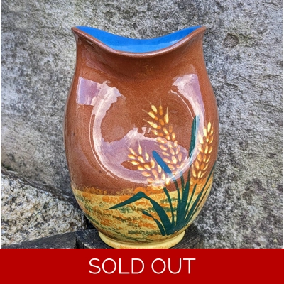 Torquay Pottery Wheat Vase, Royal Watcombe Potteries Devon UK.